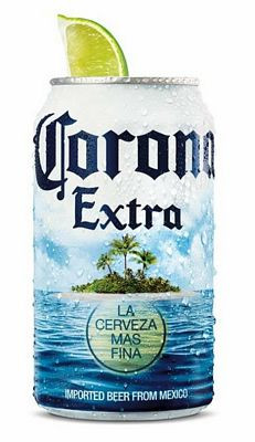 Corona Extra Summer Beach Can Shaped Sticker with Lime