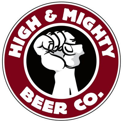 high mighty beer logo sticker