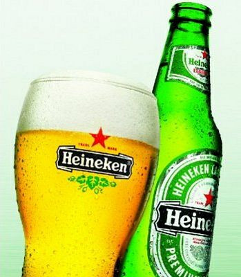 Hken Beer Bottle and Glass Rectangular Digital Decal