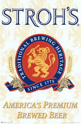 Strohs Beer Label