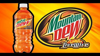 mountain dew LIVEWIRE LOGO and bottle sticker