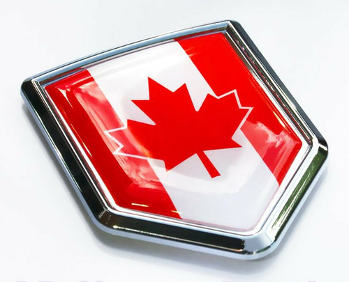 Canada Flag Canadian Emblem Chrome Car Decal Sticker 3D