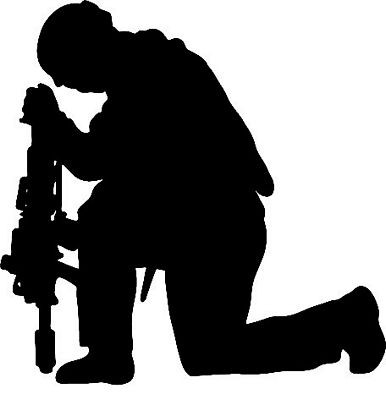 Soldier Praying Decal 2