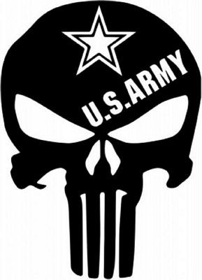 US ARMY punisher SKULL with stat DECAL