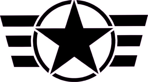 US ARMY STAR WITH STRIPES DECAL