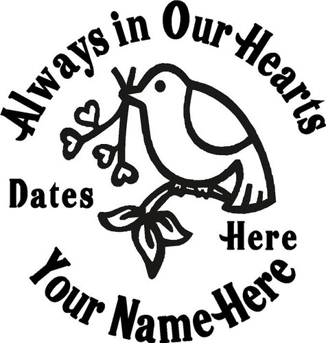 Always in Our Hearts Dove Bird with Flowers Sticker