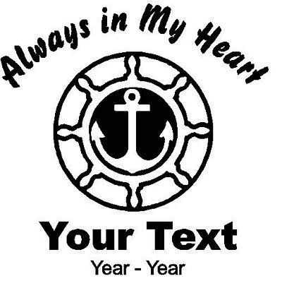 Boater Always in My Heart Decals