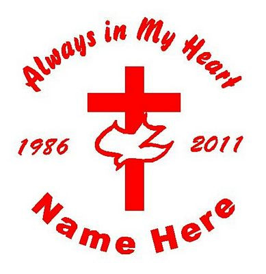 Cross with Dove Circle Memory Decals