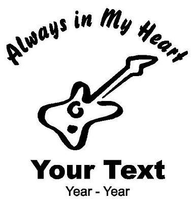 Guitar Player Always in My Heart Decals