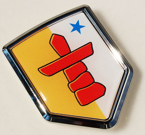 Canada Nunavut Flag Car Chrome Emblem Decal Sticker