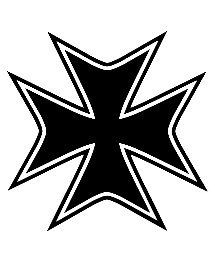 Biker Maltese Cross Vinyl Sticker