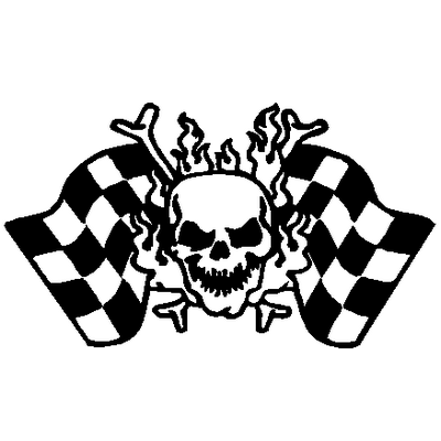 Checker Flags with skull decal 415