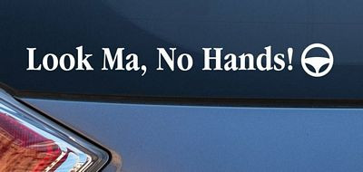 LOOK MA NO HANDS TESLA DECALS PAIR