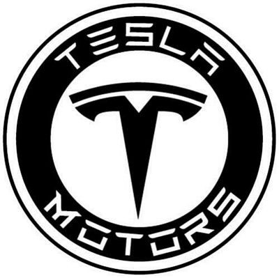 TESLA MOTORS B&W ROUND ELON STICKER