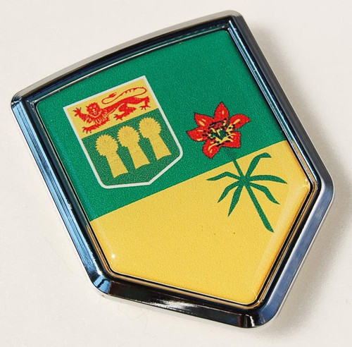 Canada Saskatchewan Flag Chrome Emblem Car Decal