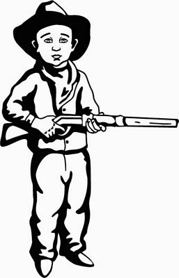 Cowboy Kids Diecut Vinyl Decal Sticker 4