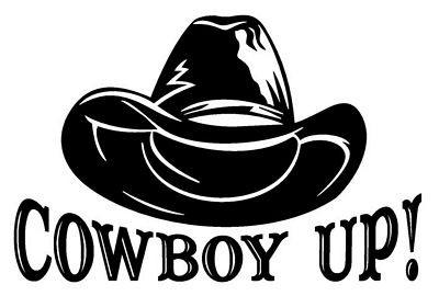Cowboy Up with Hat Decal
