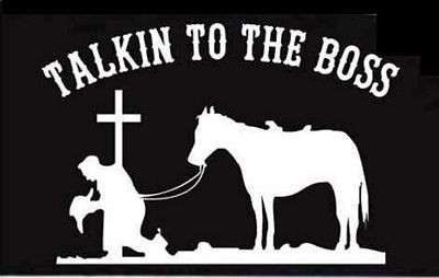 Praying At The Cross BOSS Cowboy Decal