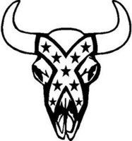 Rebel Cow Skull Deicut Decal