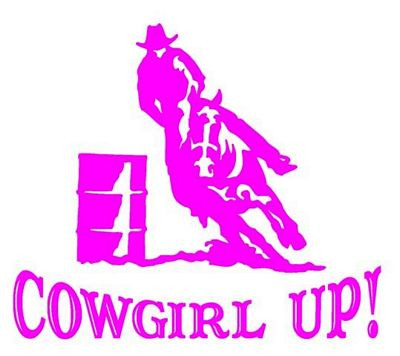 Cowgirl Up Barrel Rodeo Decal