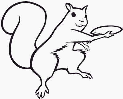 Disc Golf Club Squirrel Diecut Decal