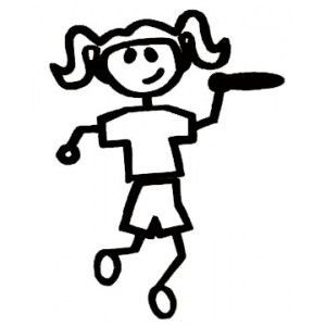 Disc Golf Girl Stick Figure Decal