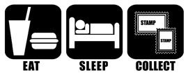 Eat Sleep Play COLLECT STAMPS Die cut Vinyl Decal