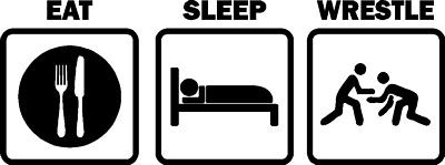 Eat Sleep Play WRESTLE Die cut Vinyl Decal