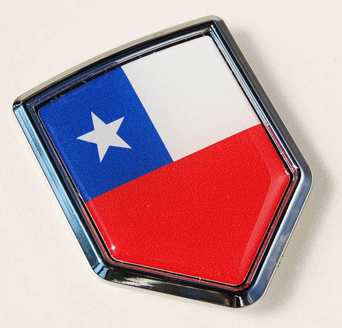 Chile Flag Chilean Car Chrome Emblem 3D Decal Sticker