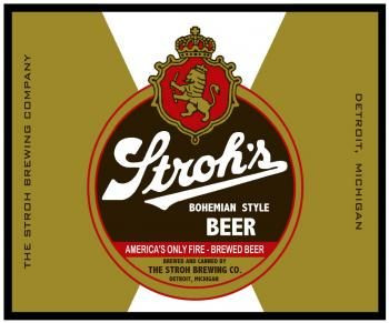 Strohs Old Beer Can Logo Sticker