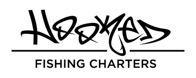 hooked fishing charters boat logo
