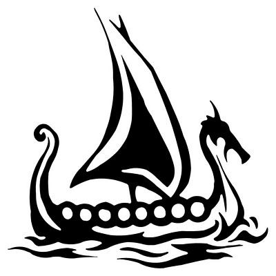Viking Ship Vinyl Decal RIGHT