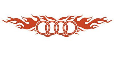 Audi Flames Back Window Graphic
