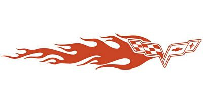 Corvette Flames Mirrored Pair