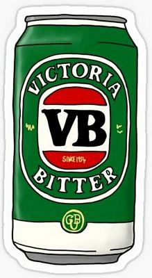 victoria bitter vb can shaped beer sticker