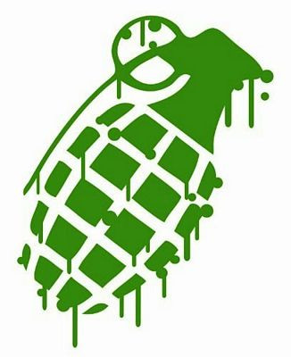 Grenade dripping die cut decal