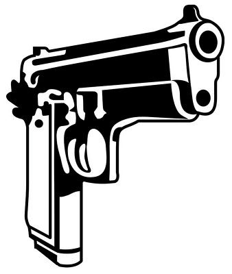 Gun Closeup Diecut Decal