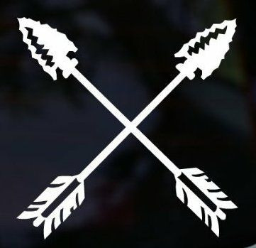 CROSSED ARROWS Friendship Union Native American Tribe Tribal Spear Decal Vinyl