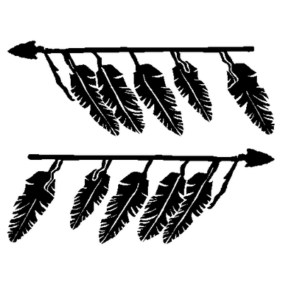 Indian Feathers car decal 112