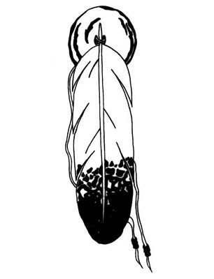 Single Feather 2 Indian Decal