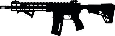 machine gun silohuette decal