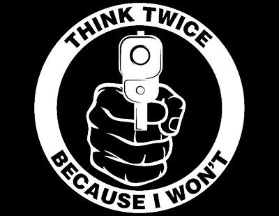 Think Twice Diecut Vinyl Decal Sticker.