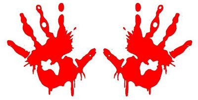 Bloody Hand Prints Die Cut Decal