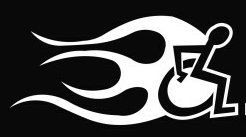 Handicap Flames left Die Cut Vinyl Decal Sticker