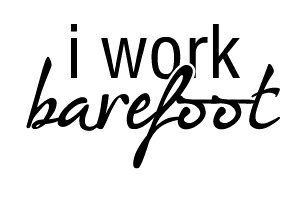 I Work Barefoot Car Sticker