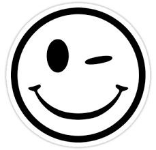 smiley wink white