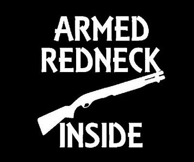 armed redneck inside decal