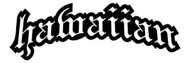 Hawaiian sticker Hawaiian text