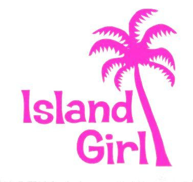 ISLAND GIRL Palm Tree Hawaii Decal