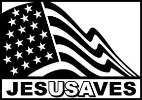 Jesus Saves USA Flag Decal 1875